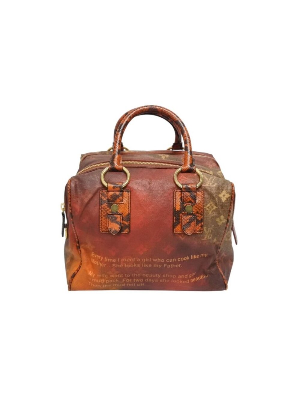Louis Vuitton Richard Prince Jokes Man Crazy Handbag Rouge Gold